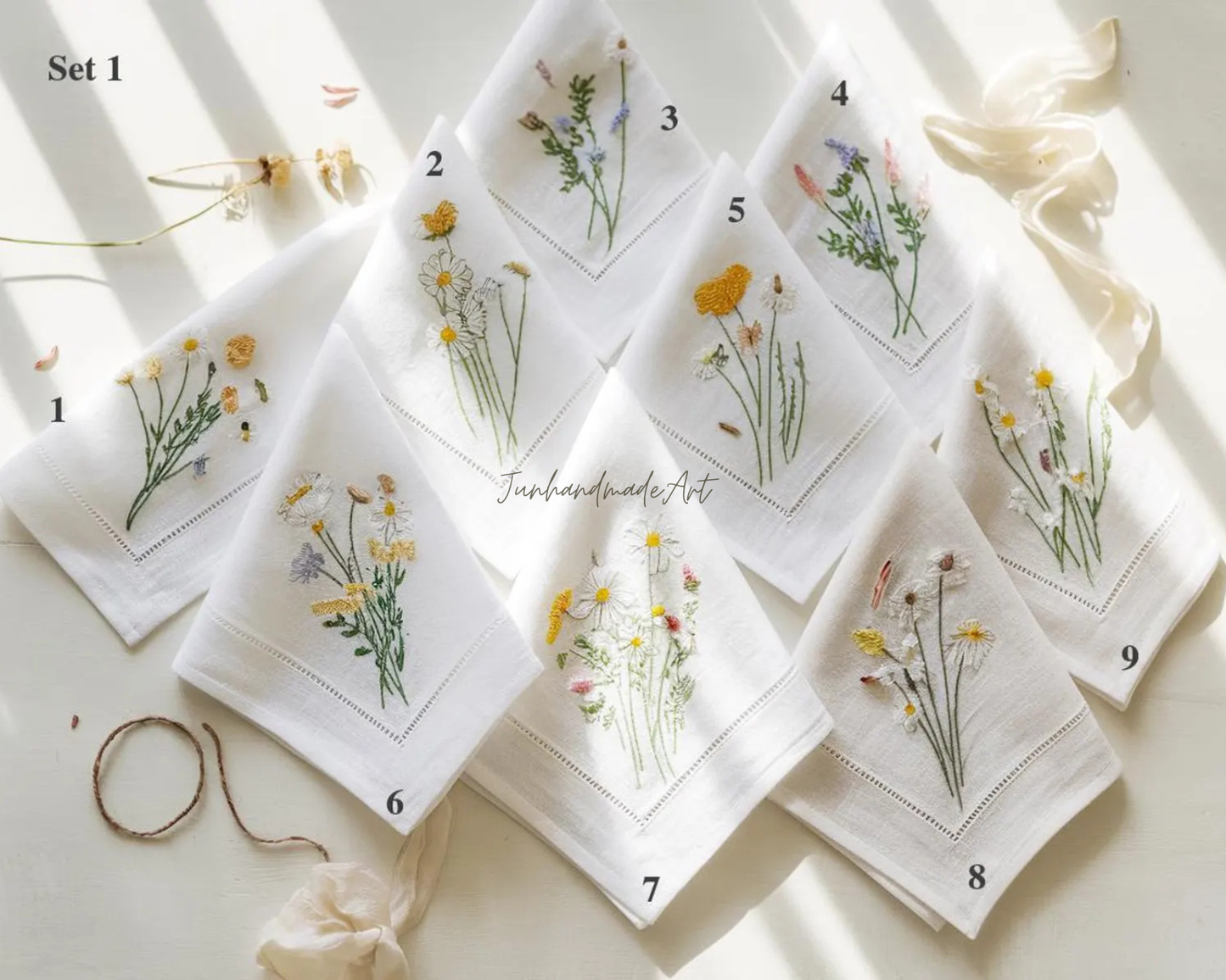 Custom Embroidered Handkerchief, Ladies Embroidery Handkerchief, Linen Handkerchiefs, Custom Women Floral Handkerchiefs