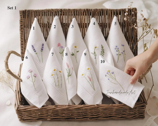 Custom Embroidered Handkerchief, Ladies Embroidery Handkerchief, Linen Handkerchiefs, Custom Women Floral Handkerchiefs