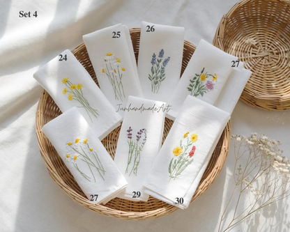 Custom Embroidered Handkerchief, Ladies Embroidery Handkerchief, Linen Handkerchiefs, Custom Women Floral Handkerchiefs
