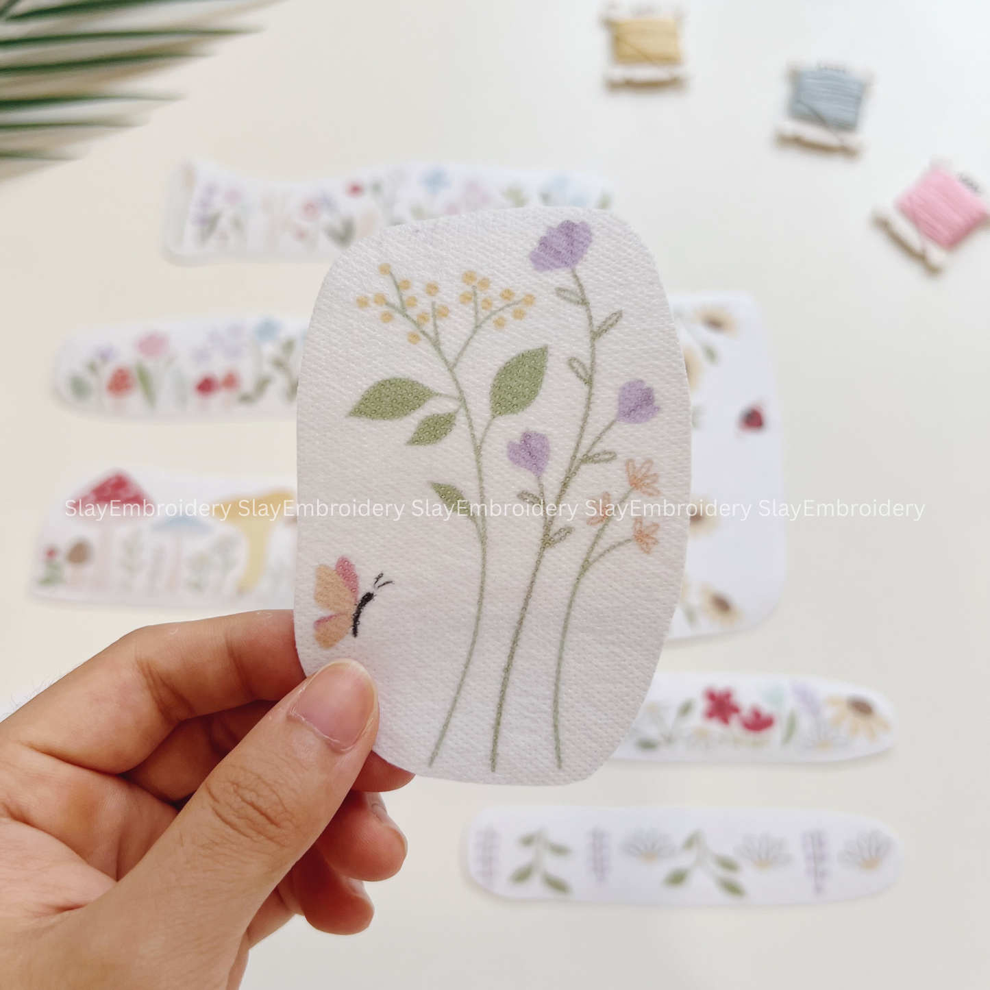 Flowers Design For Cuffed Jeans Jeans Cuff Embroidery Pattern For Beginner Easy To Use Stick and Stitch