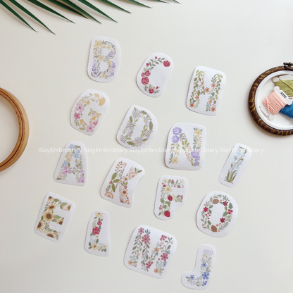 Letters In Bloom Embroidery Pattern For Beginner Easy To Use Stick and Stitch