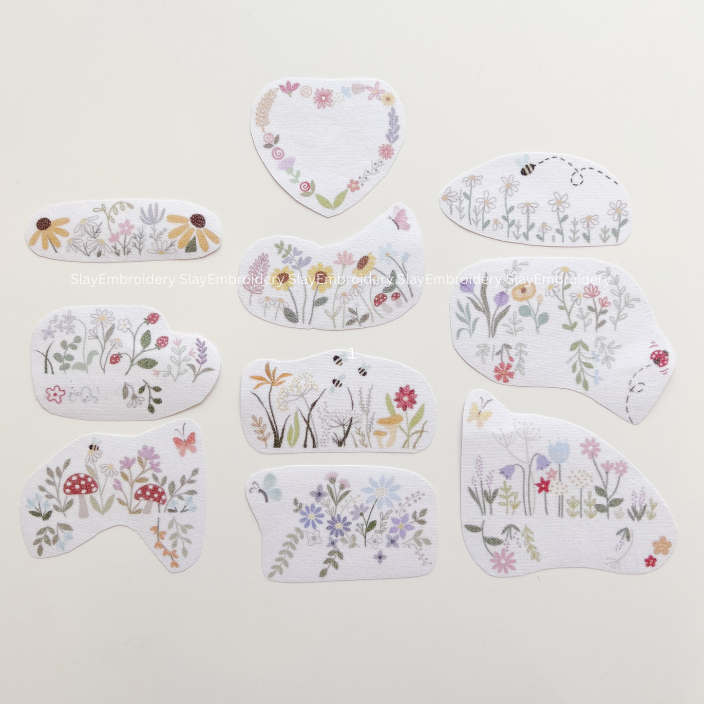 Wildflower Embroidery Pattern For Beginner Easy To Use Stick and Stitch