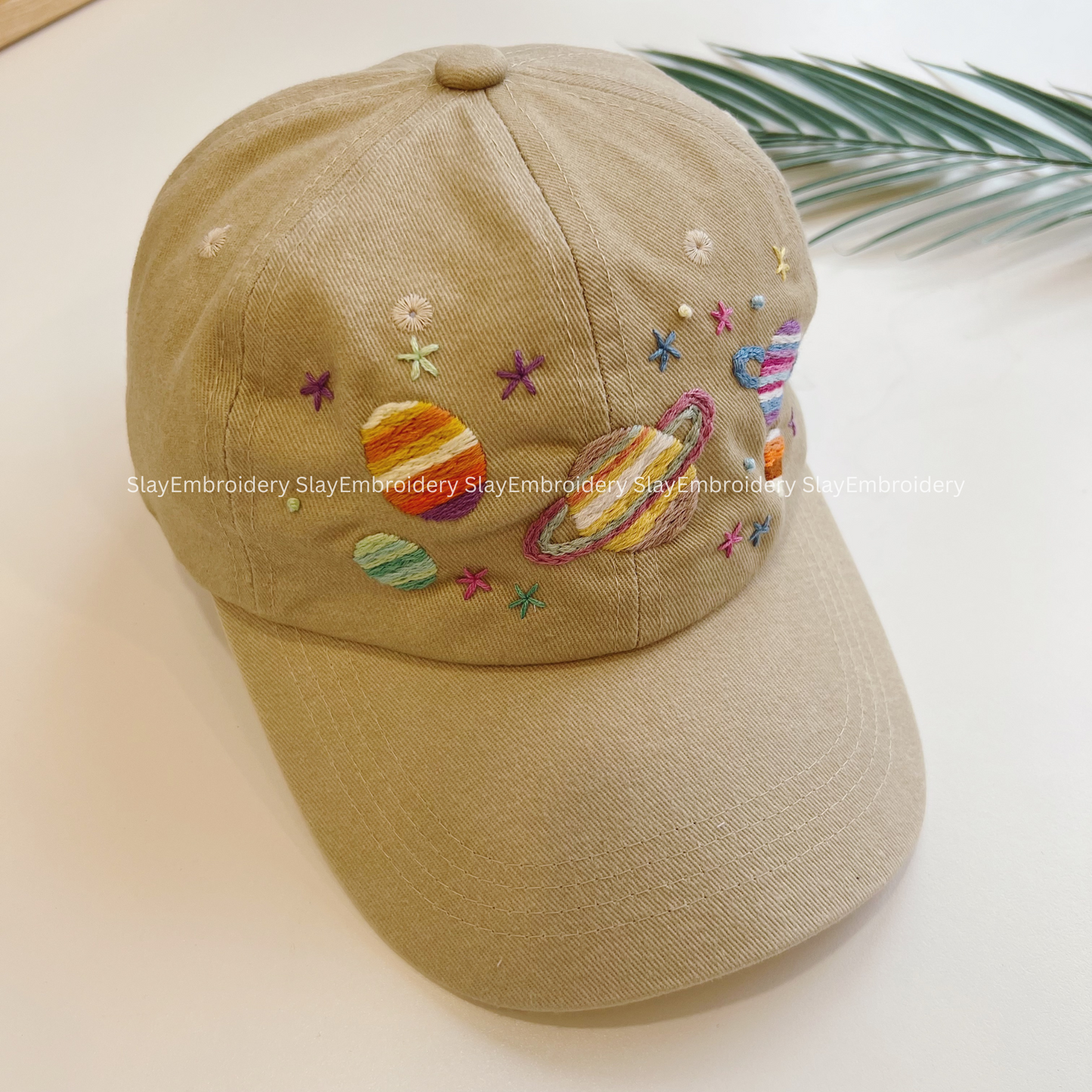 Tiny Universe Summer Hand Embroidery Hat Vintage Hat Washed Baseball Cap
