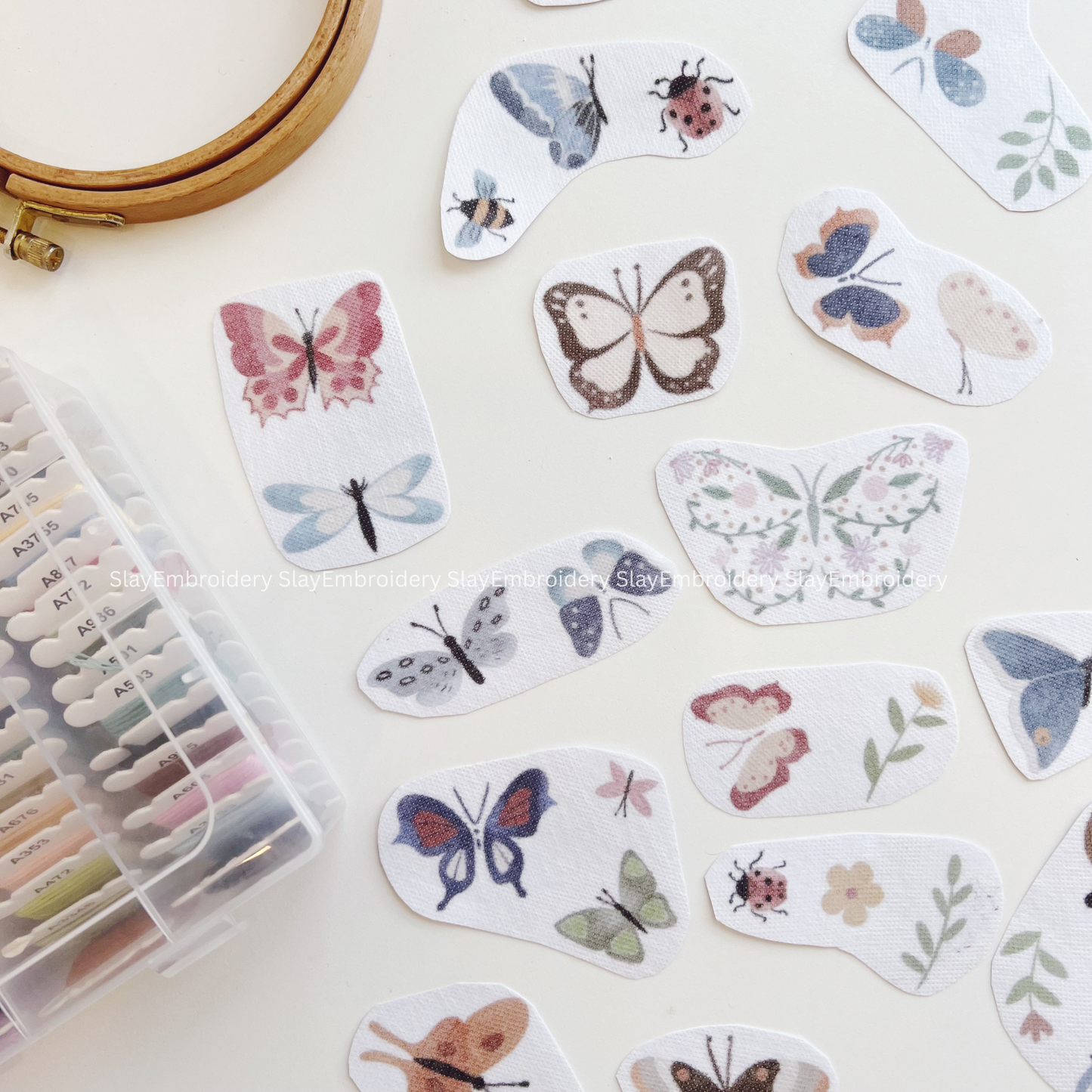 Moonlit Butterfly Embroidery Pattern For Beginner Easy To Use Stick and Stitch