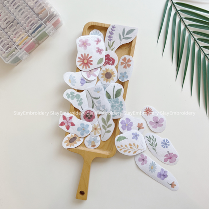 Small Flower Embroidery Pattern For Beginner Easy To Use Stick and Stitch