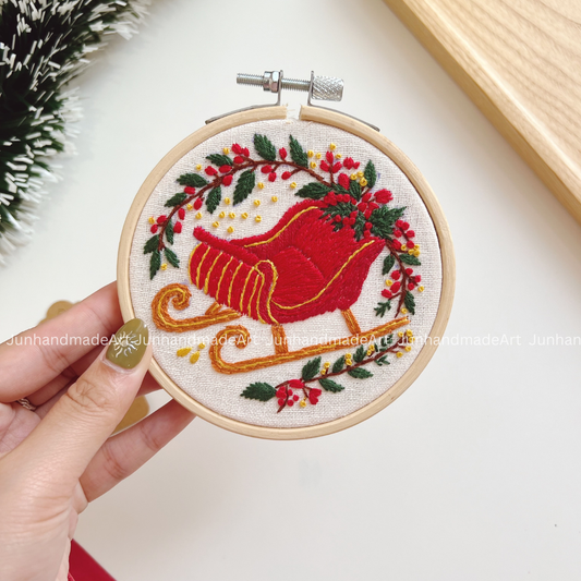 Santa's Sled Christmas Ornament 10 x 10 cm (4x4 in)