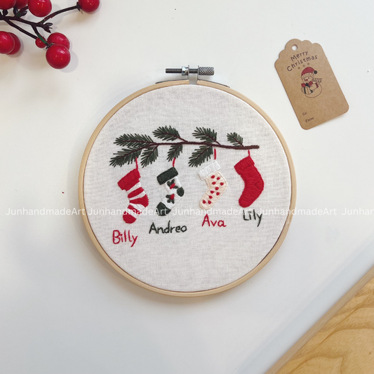 Colorful Holiday Socks Hoop Custom Christmas Hoops Christmas Gift