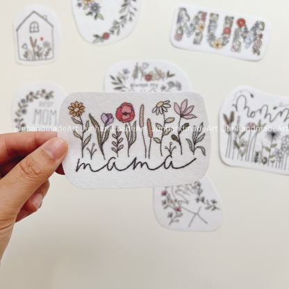 Mother Day Gift Mommy Love Embroidery Pattern For Beginner Easy To Use Stick and Stitch