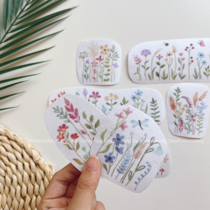 Floral Meadow Embroidery Pattern For Beginner Easy To Use Stick and Stitch