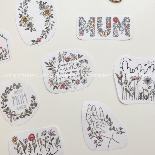 Mother Day Gift Mommy Love Embroidery Pattern For Beginner Easy To Use Stick and Stitch