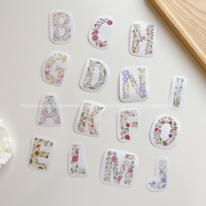 Letters In Bloom Embroidery Pattern For Beginner Easy To Use Stick and Stitch