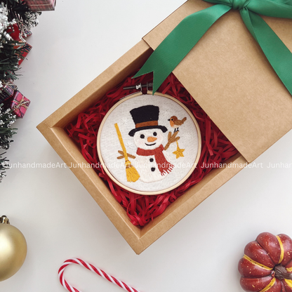 Lovely Snowman Christmas Ornament 10 x 10 cm (4x4 in)