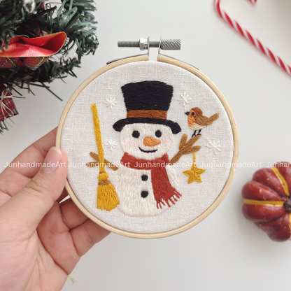 Lovely Snowman Christmas Ornament 10 x 10 cm (4x4 in)