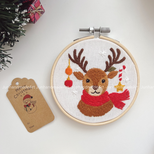 Cozy Reindeer Christmas Ornament 10 x 10 cm (4x4 in)