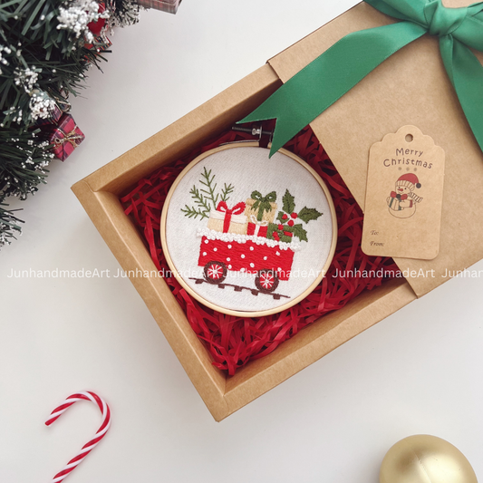 Cheerful Train Christmas Ornament 10 x 10 cm (4x4 in)