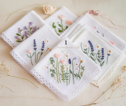 Custom Embroidered Handkerchief, Ladies Embroidery Handkerchief, Linen Handkerchiefs, Custom Women Floral Handkerchiefs