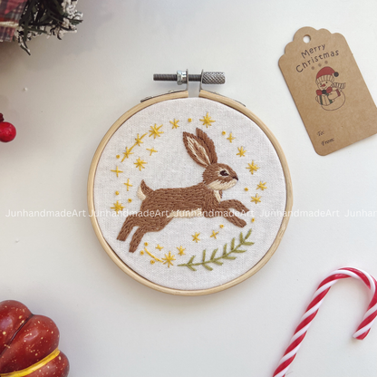 Lovely Rabbit Christmas Ornament 10 x 10 cm (4x4 in)