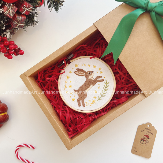 Lovely Rabbit Christmas Ornament 10 x 10 cm (4x4 in)