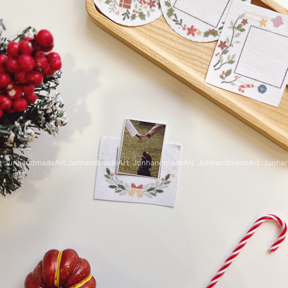 Photo Embroidery Frame Christmas Ornament Noel Embroidery Pattern For Beginner Easy To Use Stick and Stitch