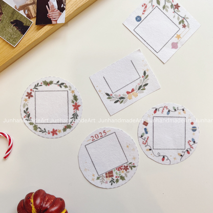 Photo Embroidery Frame Christmas Ornament Noel Embroidery Pattern For Beginner Easy To Use Stick and Stitch