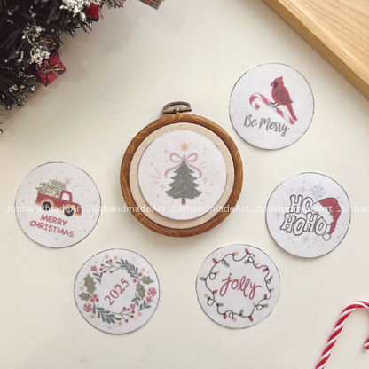 Festive Christmas Ornament Noel Embroidery Pattern For Beginner Easy To Use Stick and Stitch