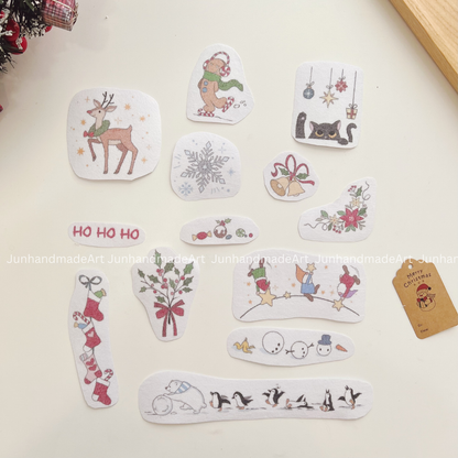 Classic Christmas Elements Noel Embroidery Pattern For Beginner Easy To Use Stick and Stitch