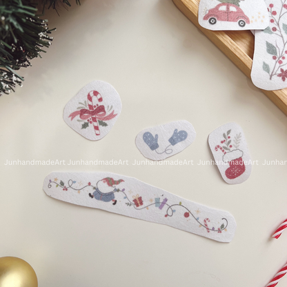 Cozy Noel Embroidery Pattern For Beginner Easy To Use Stick and Stitch