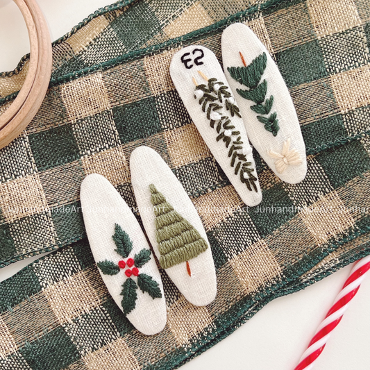 Floral Embroidered Hair Clip | Handmade Linen Barrette | Soft Pastel Hair Accessory | Gift for Her | Cottagecore Style