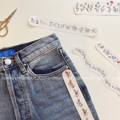 Blossom String Embroidery Pattern For Beginner Easy To Use Stick and Stitch