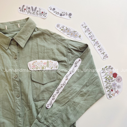 Blooming Garden Embroidery Pattern For Beginner Easy To Use Stick and Stitch