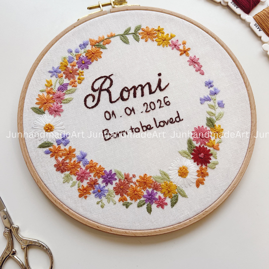 Vivid Flowers Wreath Hoop Custom Floral Wedding Hoops Wedding Gift