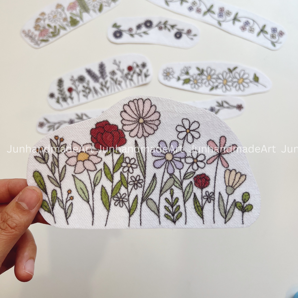 Blooming Garden Embroidery Pattern For Beginner Easy To Use Stick and Stitch