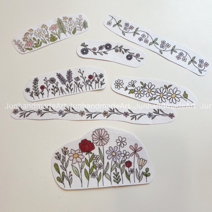 Blooming Garden Embroidery Pattern For Beginner Easy To Use Stick and Stitch
