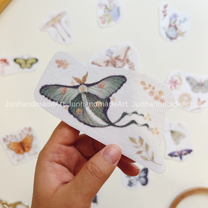 Colorful Butterfly Embroidery Pattern For Beginner Easy To Use Stick and Stitch