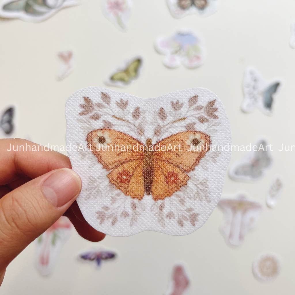 Colorful Butterfly Embroidery Pattern For Beginner Easy To Use Stick and Stitch