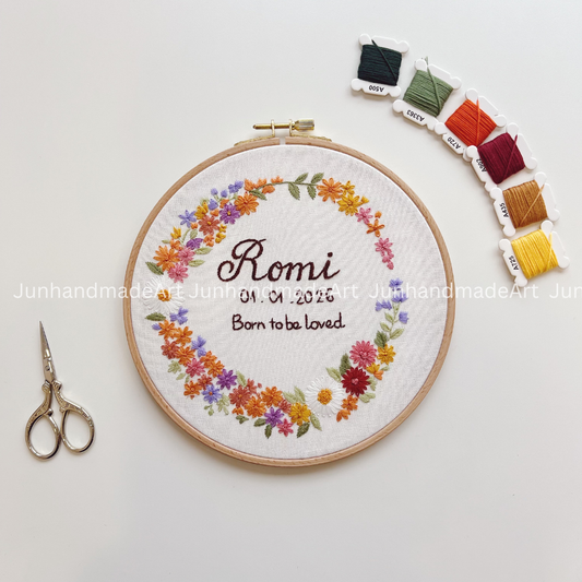 Vivid Flowers Wreath Hoop Custom Floral Wedding Hoops Wedding Gift