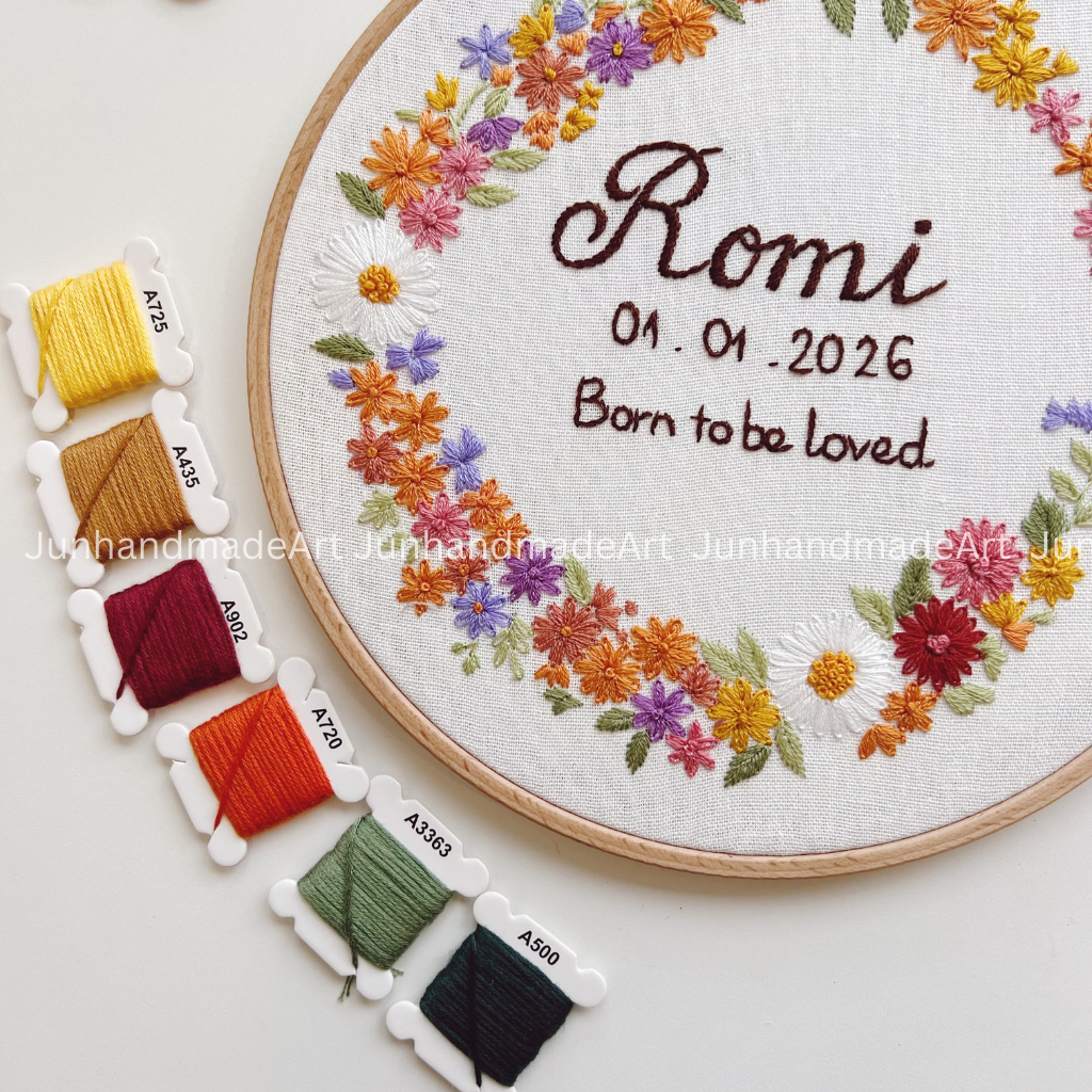 Vivid Flowers Wreath Hoop Custom Floral Wedding Hoops Wedding Gift