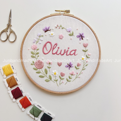 Lovely Pastel Flowers Hoop Custom Floral Wedding Hoops Wedding Gift