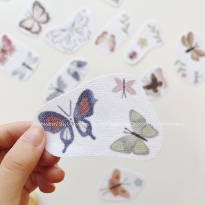 Moonlit Butterfly Embroidery Pattern For Beginner Easy To Use Stick and Stitch