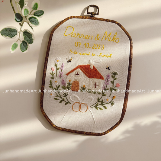 Cozzy House Rectangle Wedding Hoop Custom Floral Wedding Hoops Wedding Gift