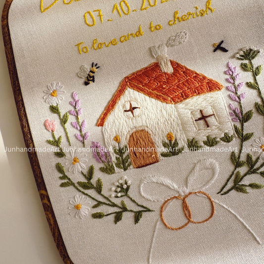 Cozzy House Rectangle Wedding Hoop Custom Floral Wedding Hoops Wedding Gift