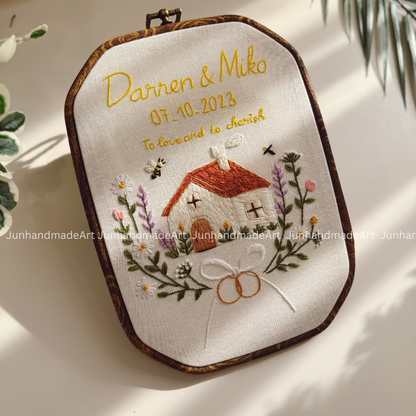 Cozzy House Rectangle Wedding Hoop Custom Floral Wedding Hoops Wedding Gift
