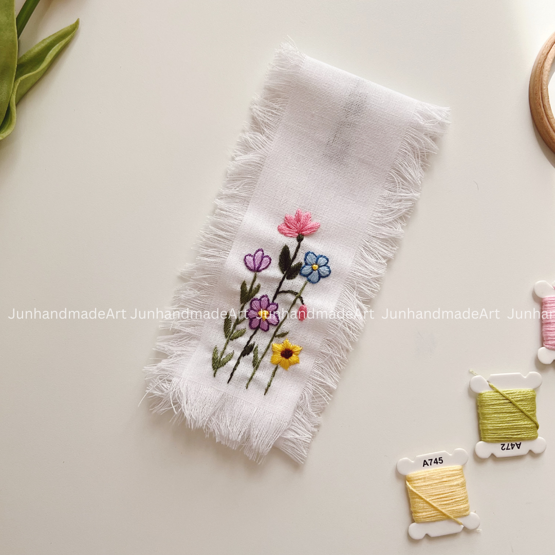 Beautiful Garden Embroidered Wedding Ribbon – Custom Linen Tie for Bouquet or Hair, Hand-stitched with Names & Date, Bridal Keepsake Gift