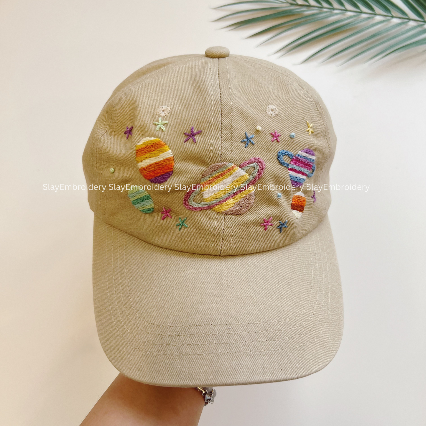 Tiny Universe Summer Hand Embroidery Hat Vintage Hat Washed Baseball Cap