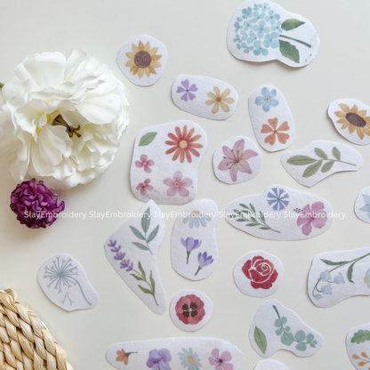 Small Flower Embroidery Pattern For Beginner Easy To Use Stick and Stitch