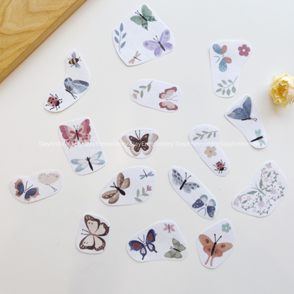 Moonlit Butterfly Embroidery Pattern For Beginner Easy To Use Stick and Stitch