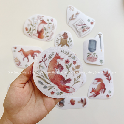 Fox In The Forest Embroidery Pattern For Beginner Easy To Use Stick and Stitch