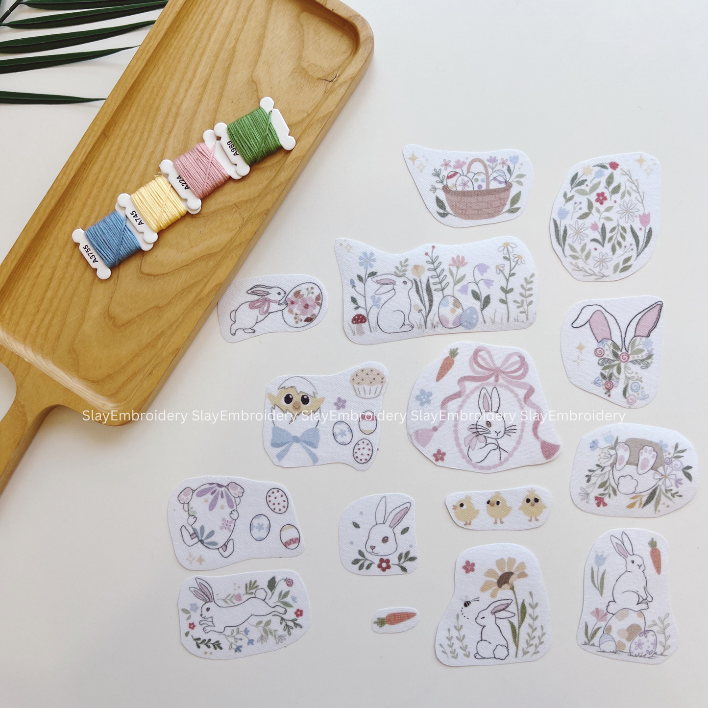 Little Bunny Easter Day Embroidery Pattern For Beginner Easy To Use Stick and Stitch