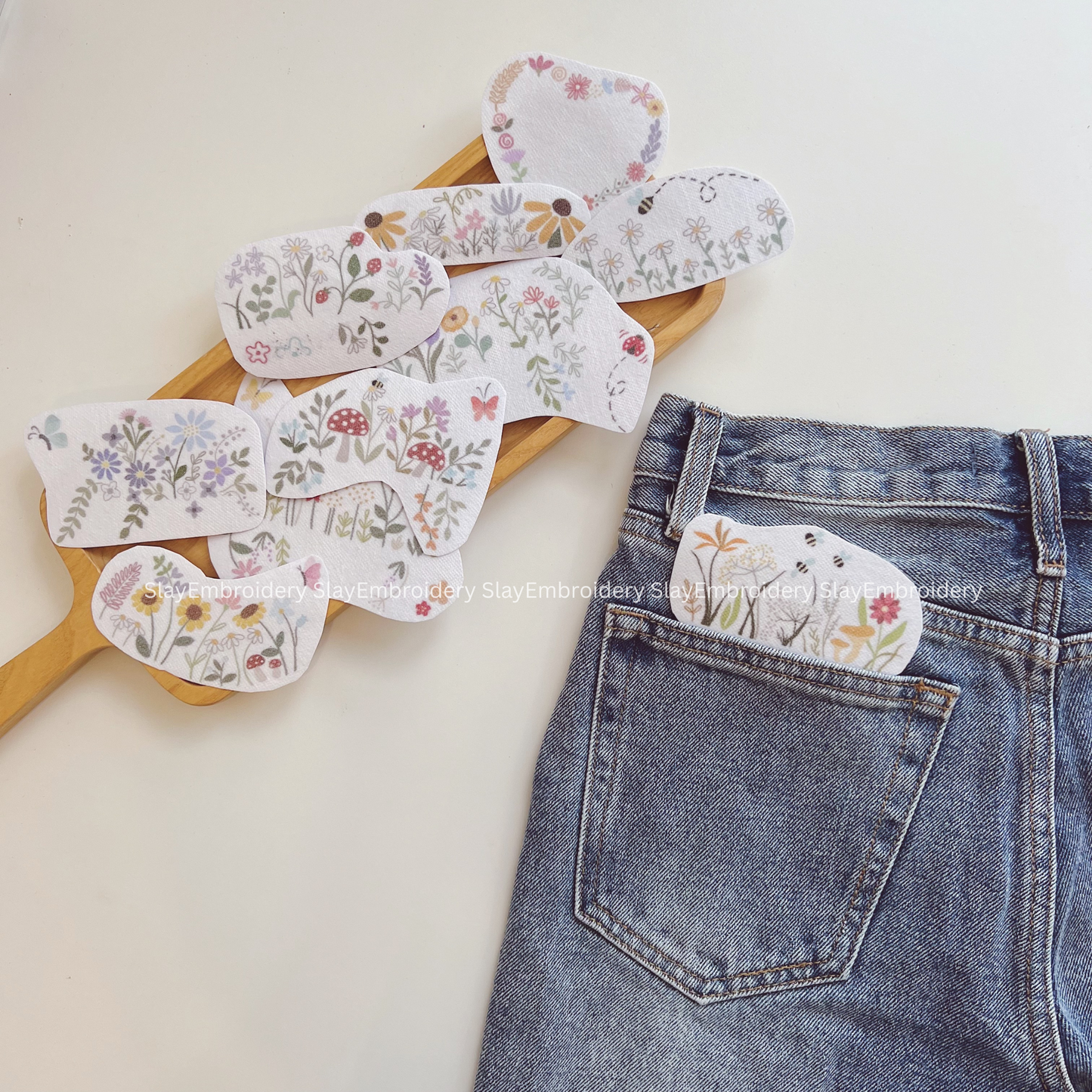 Wildflower Embroidery Pattern For Beginner Easy To Use Stick and Stitch