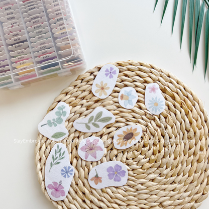 Small Flower Embroidery Pattern For Beginner Easy To Use Stick and Stitch